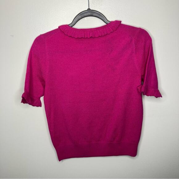 NWT BODEN Merino Knitted T-shirt Sweater Hot Pink Merino Wool 2 - Picture 4 of 7